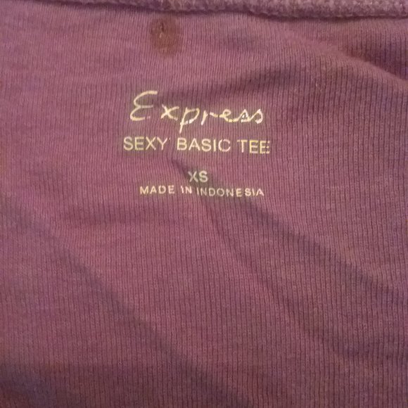 Express purple sexy basic tee - Picture 3 of 3